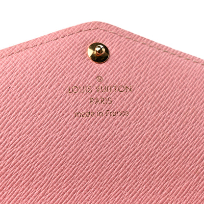 Louis Vuitton Damier Ebene Studded Sarah Wallet NM Rose Ballerine 6 of 9
