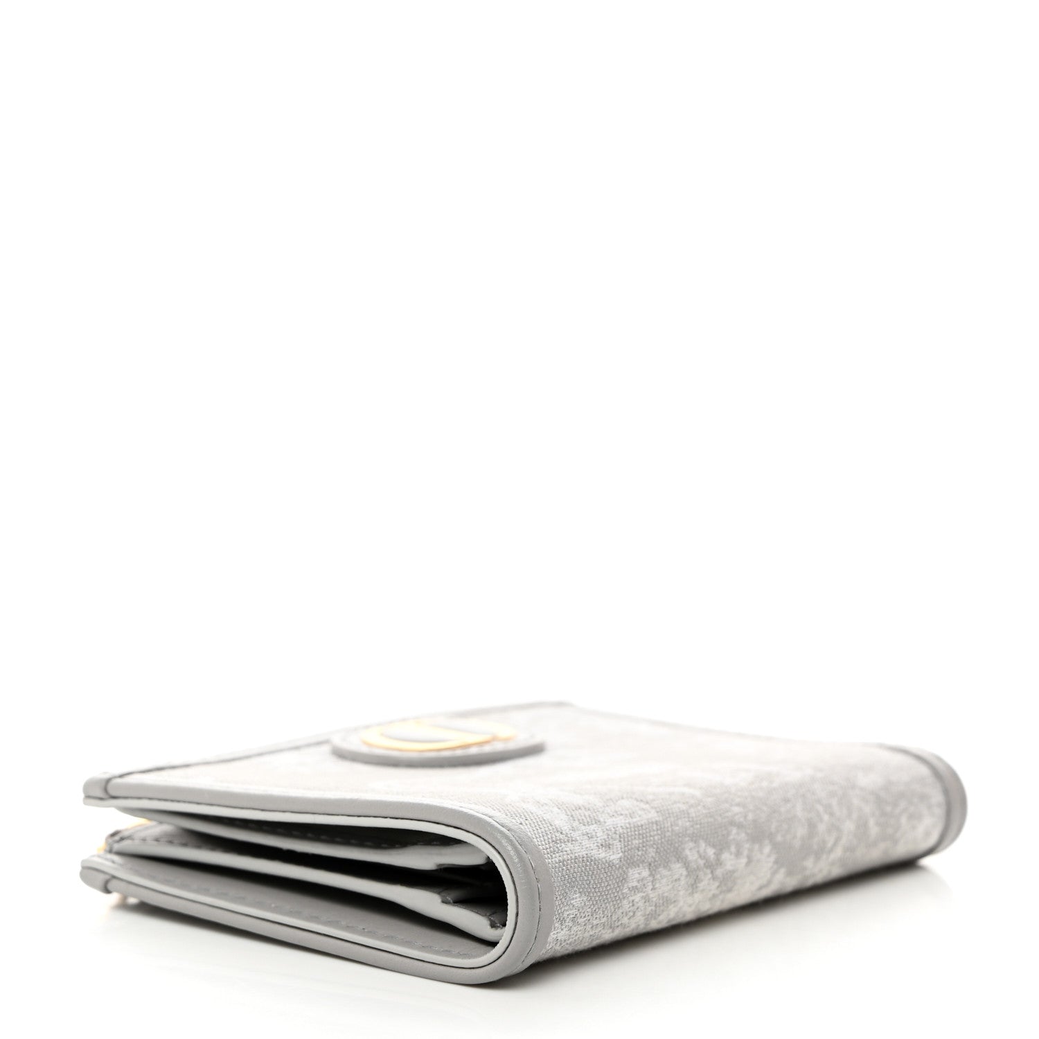 Christian Dior Toile de Jouy Reverse Jacquard Dahlia Wallet Gray 4 of 9
