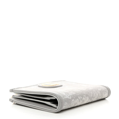 Christian Dior Toile de Jouy Reverse Jacquard Dahlia Wallet Gray 4 of 9