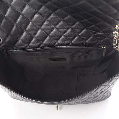 Chanel Metallized Calfskin Quilted Small XXL Travel Flap Bag Black 5 of 10