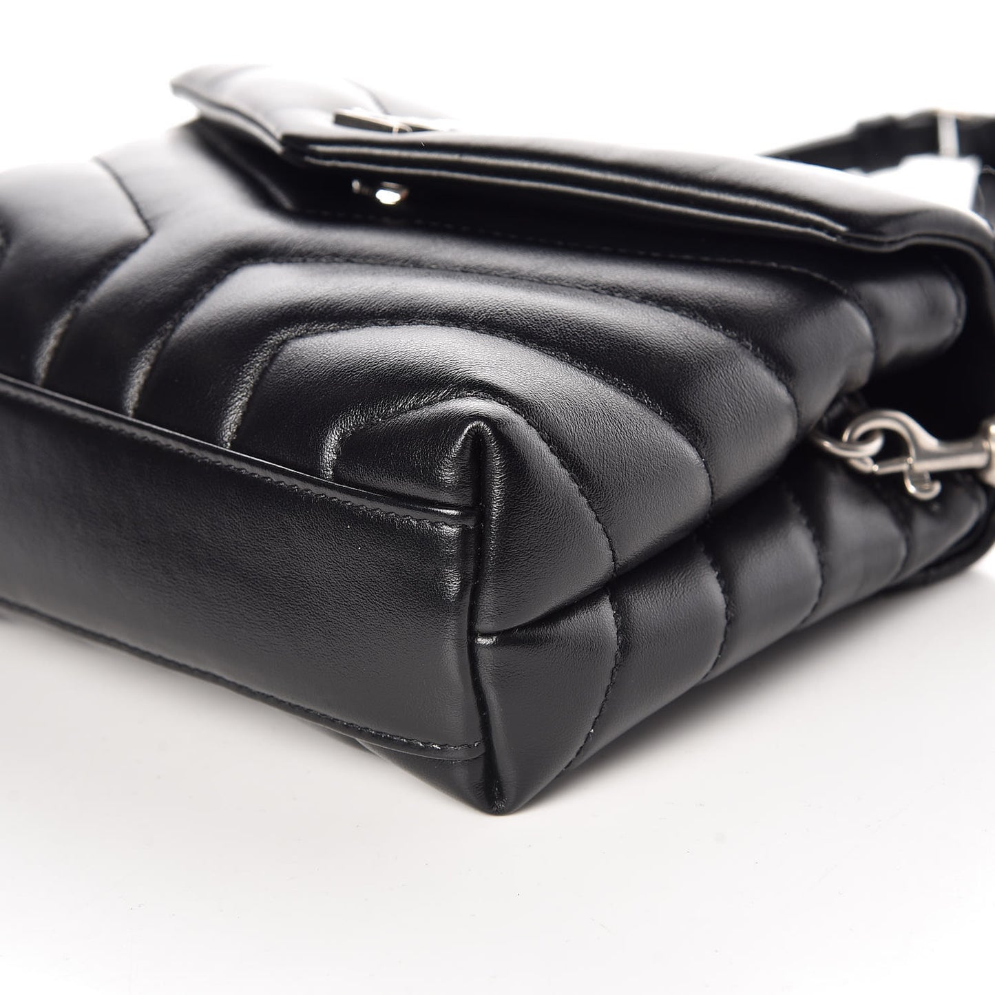 Calfskin Y Quilted Monogram Toy Loulou Crossbody Bag Black