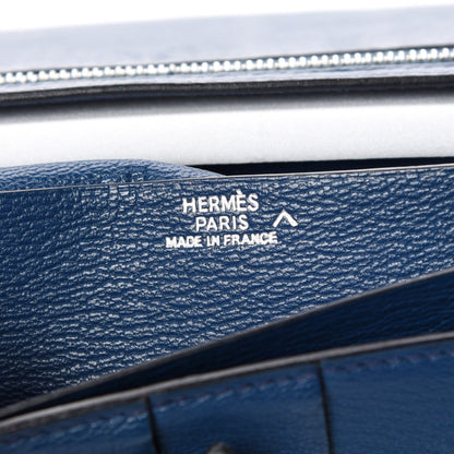 Hermes Shiny Porosus Crocodile Bearn Wallet Blue Jean 6 of 9