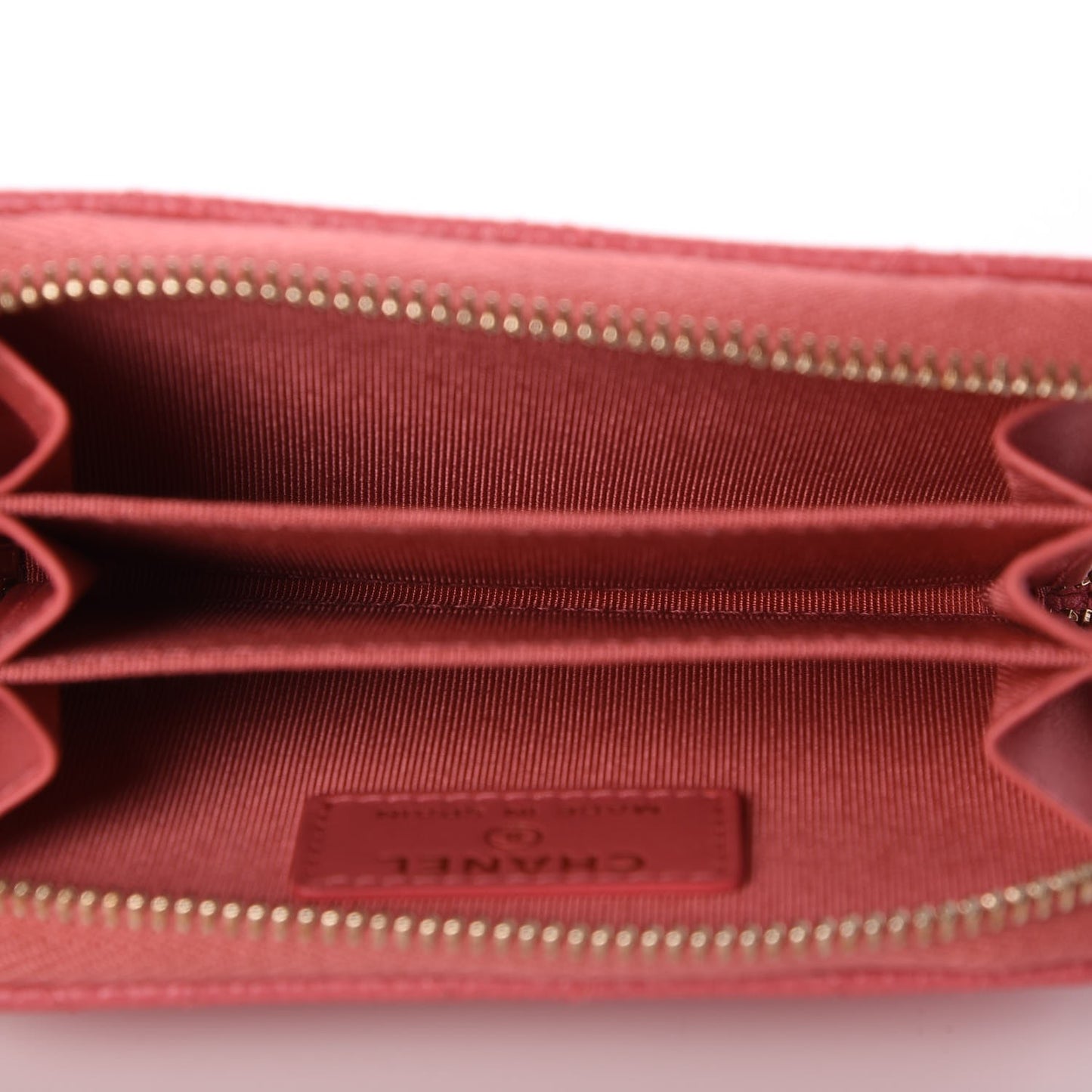 Caviar Quilted Zip Coin Purse Pink