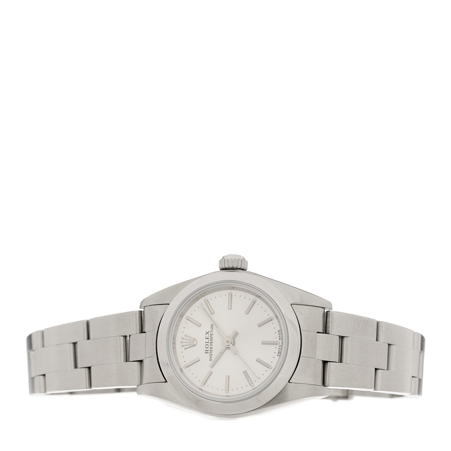 Rolex Stainless Steel 24mm Oyster Perpetual Watch Silver 76080 2 of 5