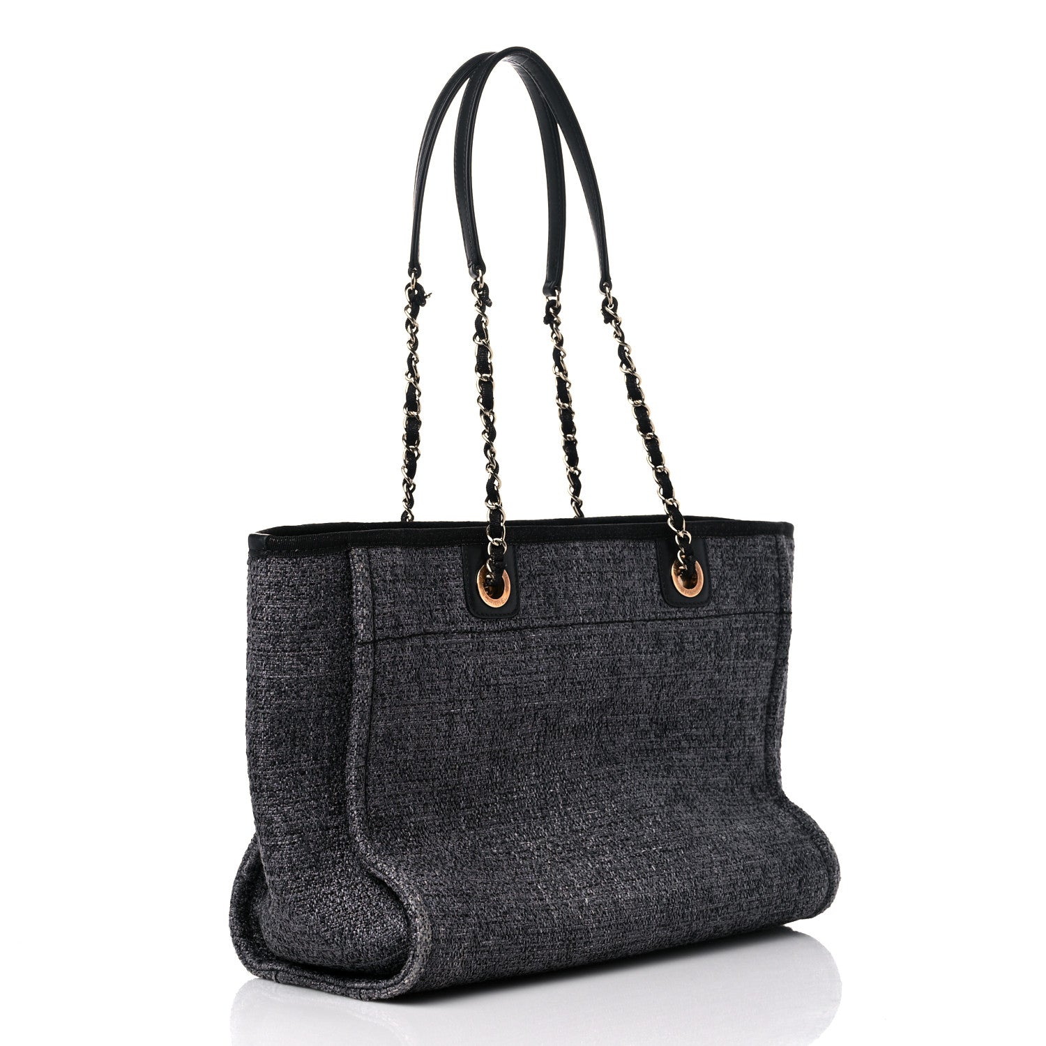 Chanel Lurex Boucle Small Deauville Tote Black 3 of 16