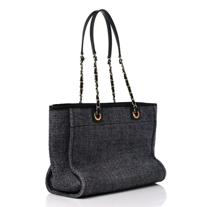 Chanel Lurex Boucle Small Deauville Tote Black 3 of 16