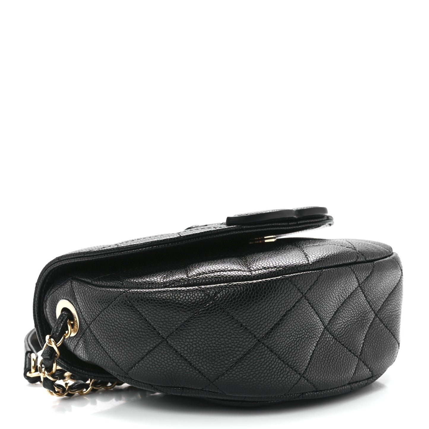 Caviar Quilted Mini Messenger Flap Black