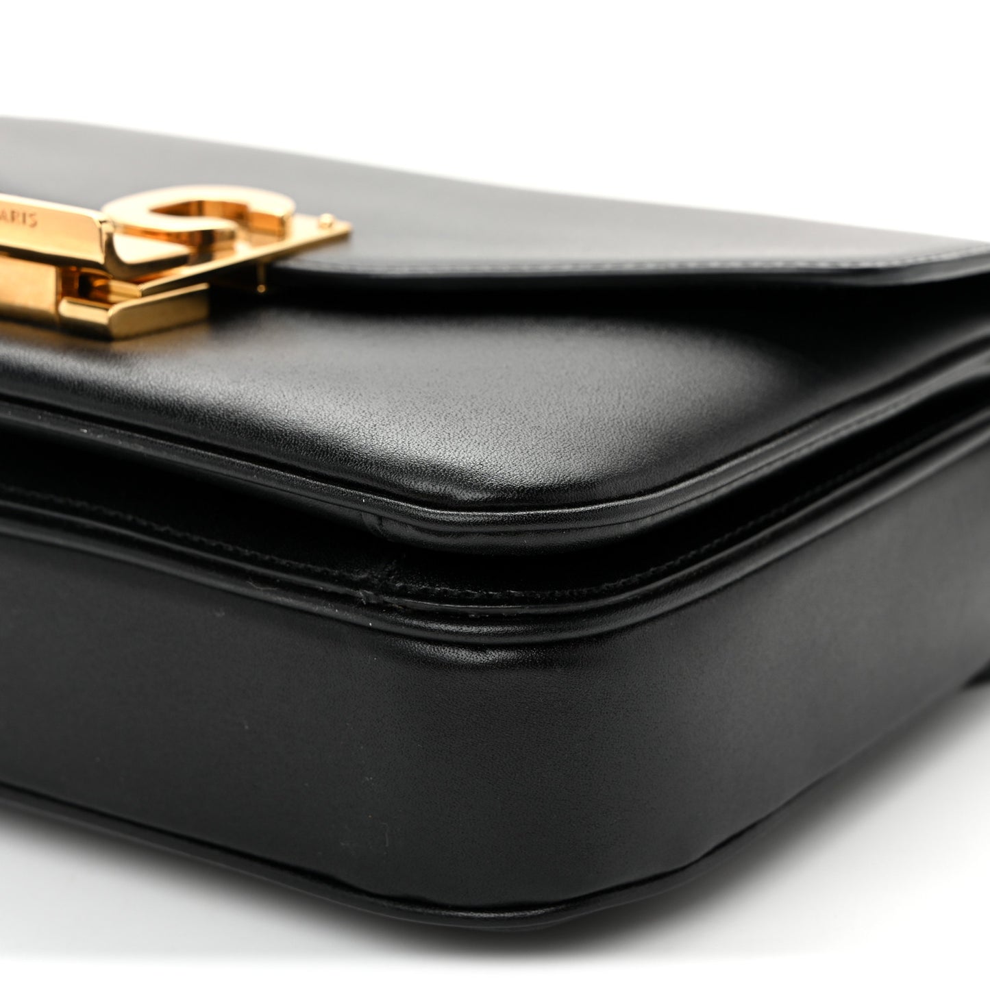 Shiny Calfskin Small C Bag Black