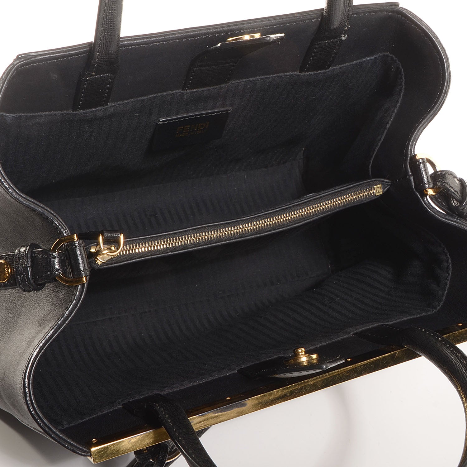Fendi Vitello Elite Petite 2Jours Tote Black 6 of 10