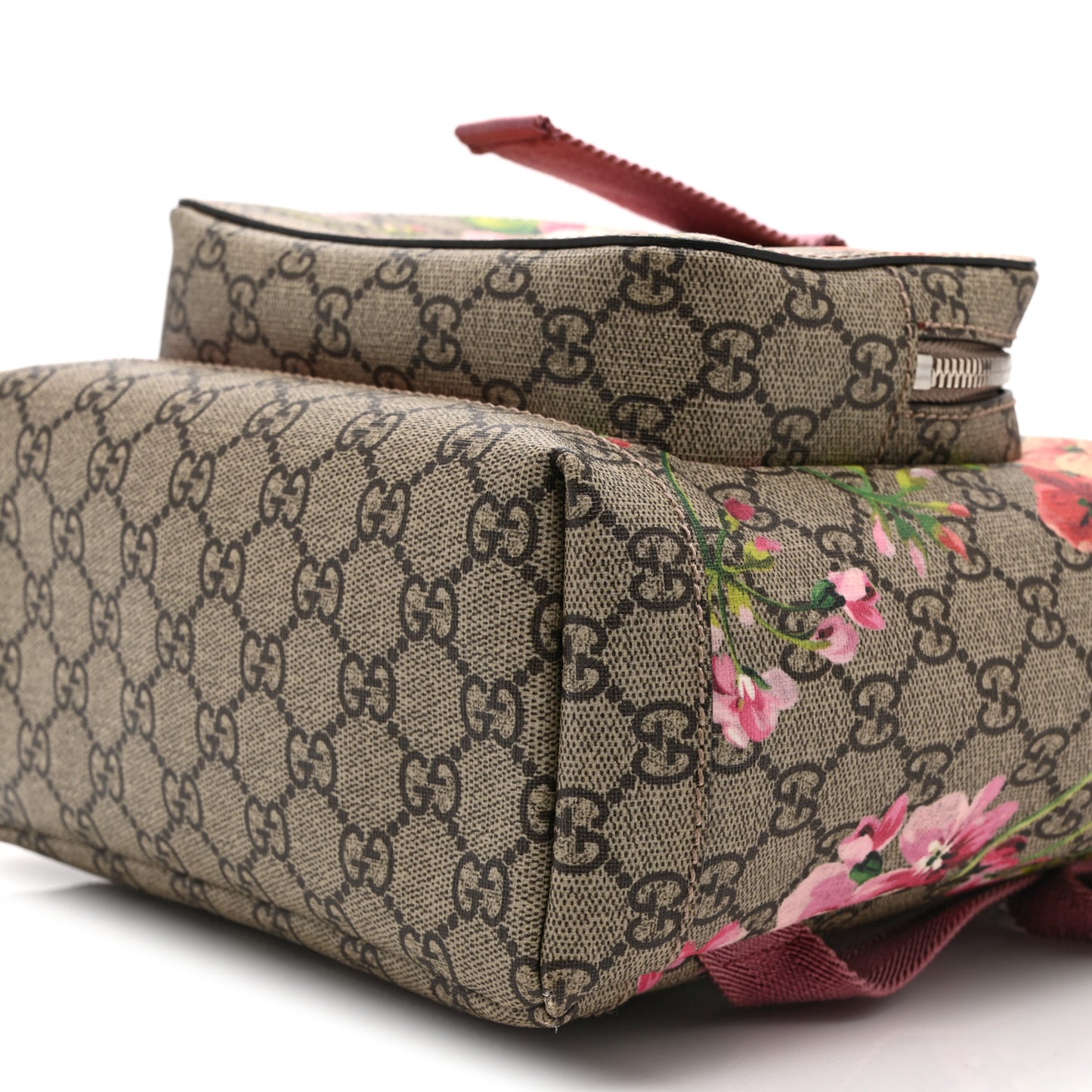 GG Supreme Monogram Blooms Small Single Buckle Backpack Beige Multicolor Dry Rose