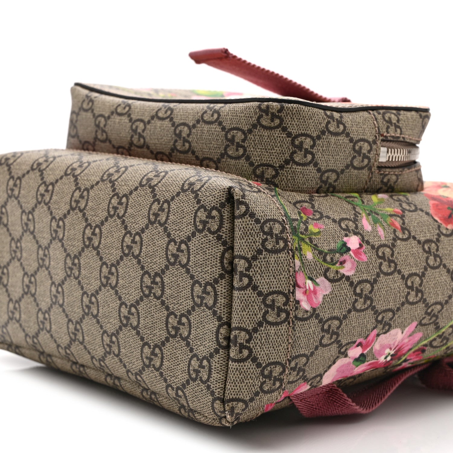 Gucci GG Supreme Monogram Blooms Small Single Buckle Backpack Beige Multicolor Dry Rose 10 of 10