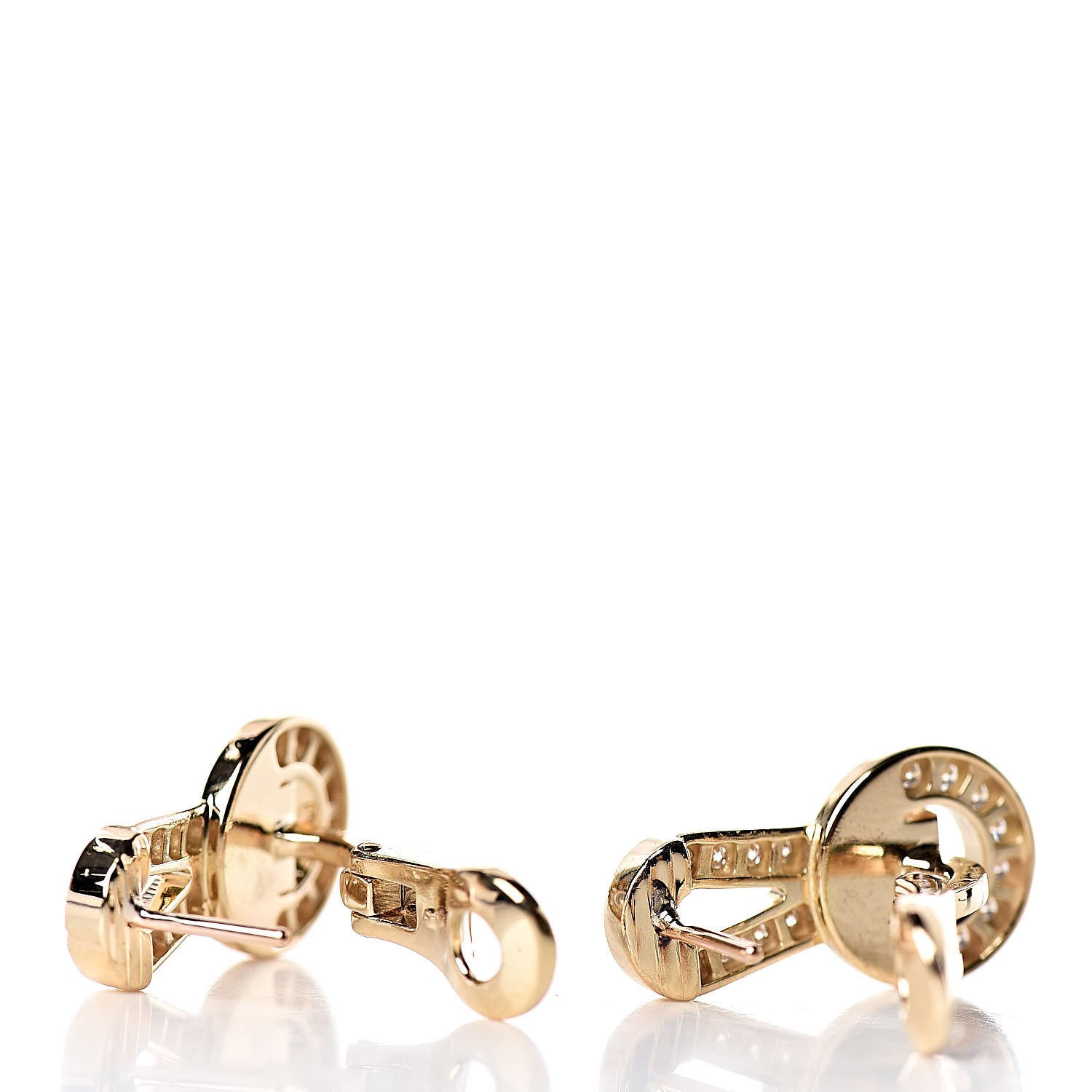 Cartier 18K Yellow Gold Diamond Agrafe Earrings 3 of 5
