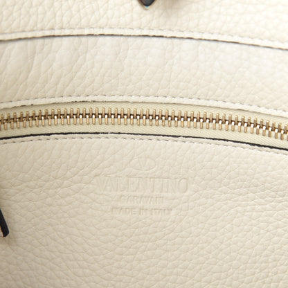 Valentino Garavani Pebbled Calfskin Small Rockstud Flip-Lock Messenger Bag Light Ivory 8 of 9