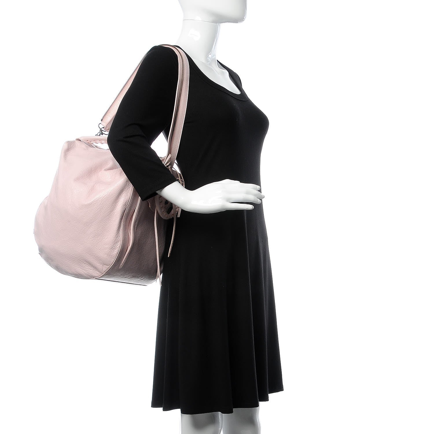 Balenciaga Agneau Classic Hardware Zip Traveler Backpack Rose Poudre Rose Petunia 2 of 16