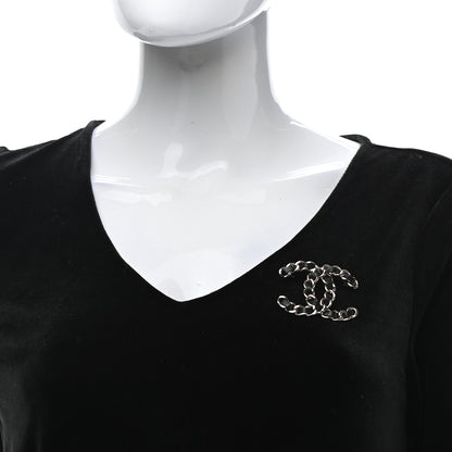 Chanel Lambskin Chain CC Brooch Black Gold 3 of 10