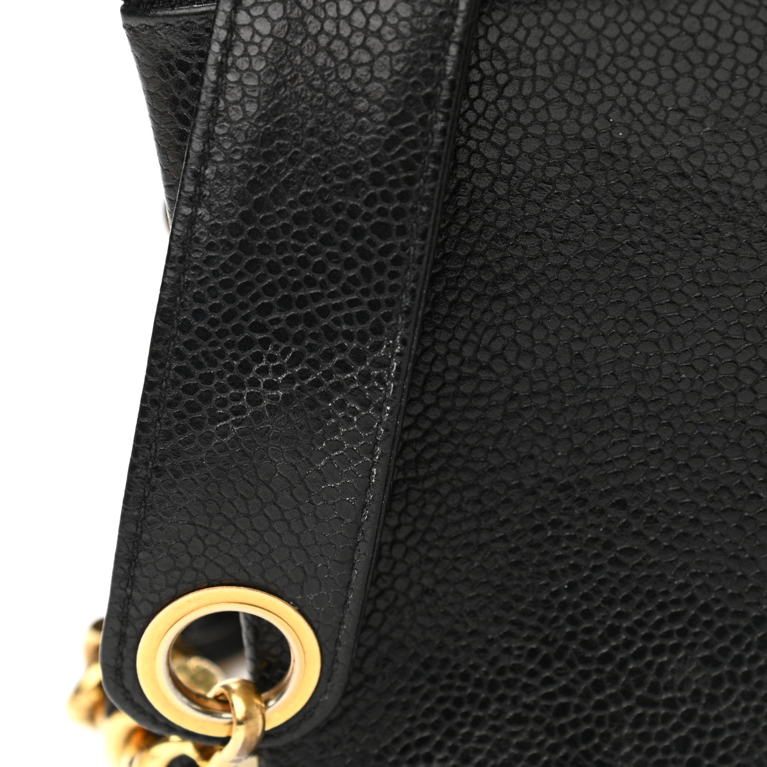 Chanel Caviar CC Stitched Drawstring Bucket Bag Black 12 of 12