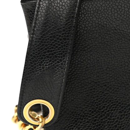 Chanel Caviar CC Stitched Drawstring Bucket Bag Black 12 of 12