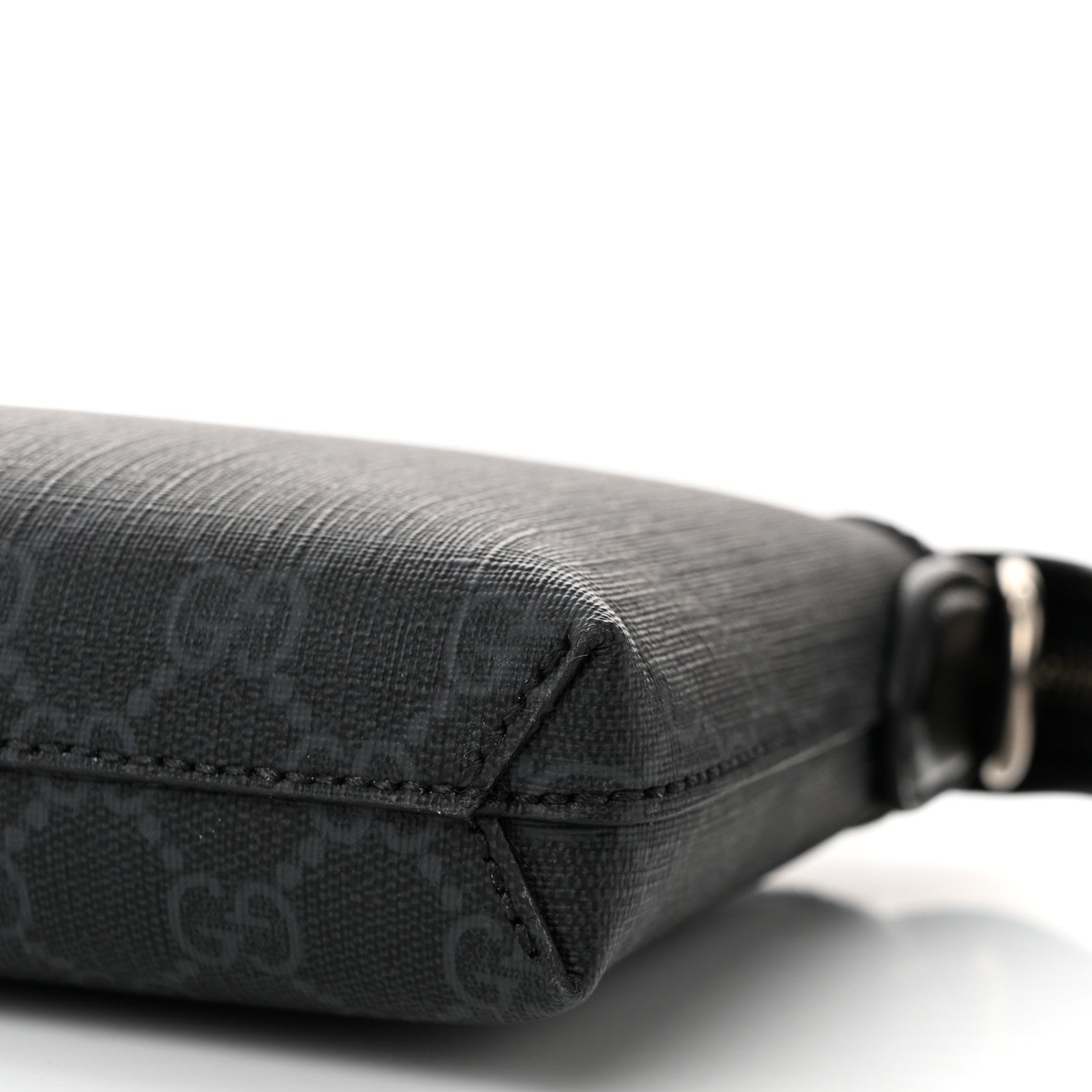 Gucci GG Supreme Monogram Azalea Calfskin Retro Interlocking G Wristlet Messenger Bag Black 10 of 10