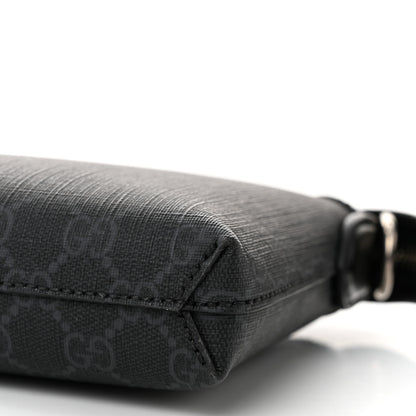 Gucci GG Supreme Monogram Azalea Calfskin Retro Interlocking G Wristlet Messenger Bag Black 10 of 10