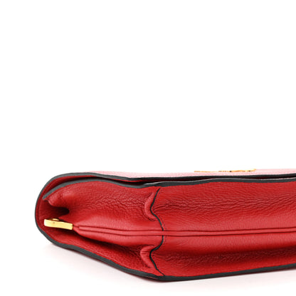 Prada Vitello Daino Flap Crossbody Rosso 10 of 12