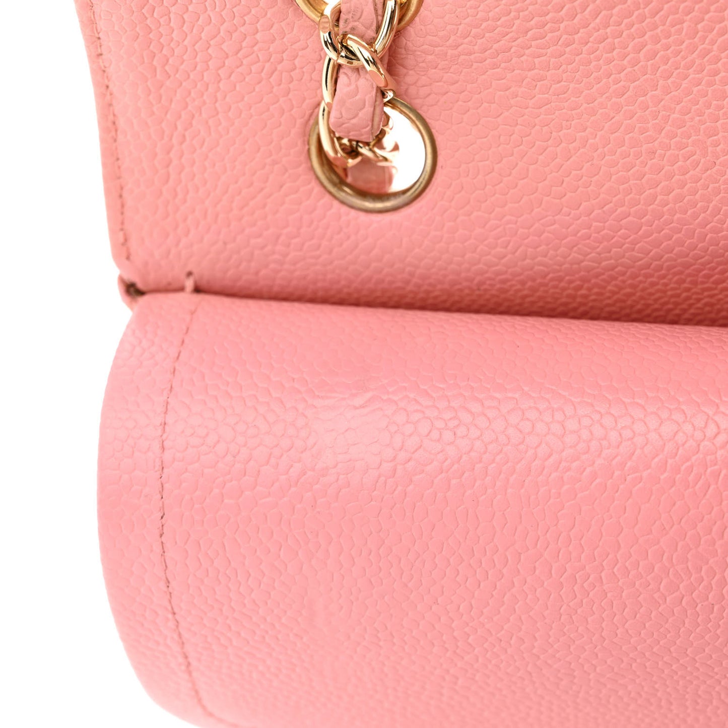 Caviar Quilted Medium Double Flap Pink