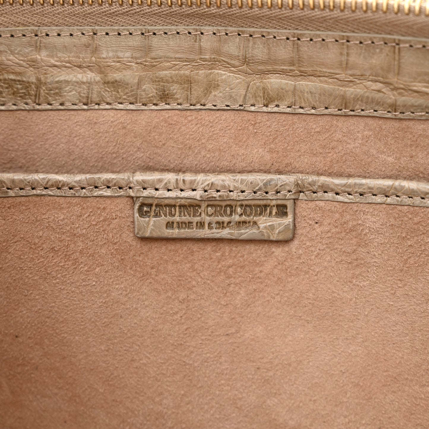 Crocodile Crossbody Bag Taupe