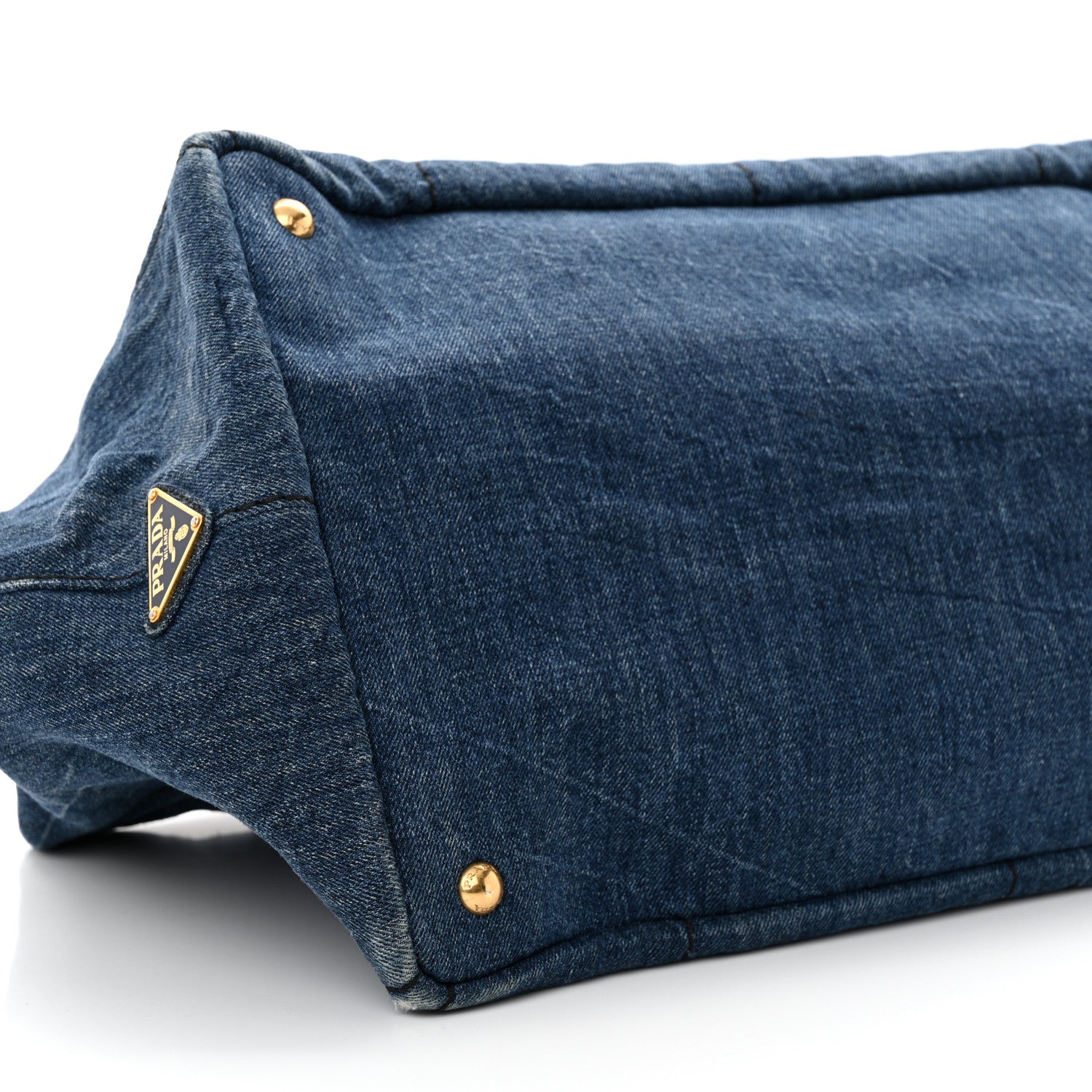 Prada Denim Logo Tote Bleu 8 of 10