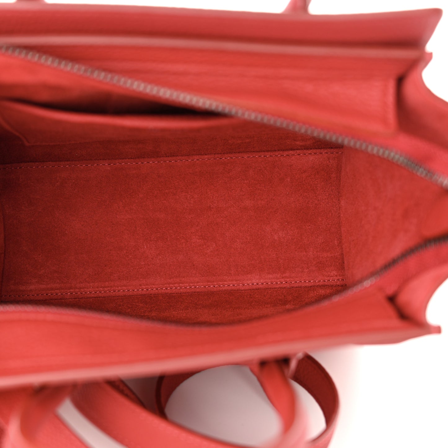 Drummed Calfskin Nano Luggage Pop Red