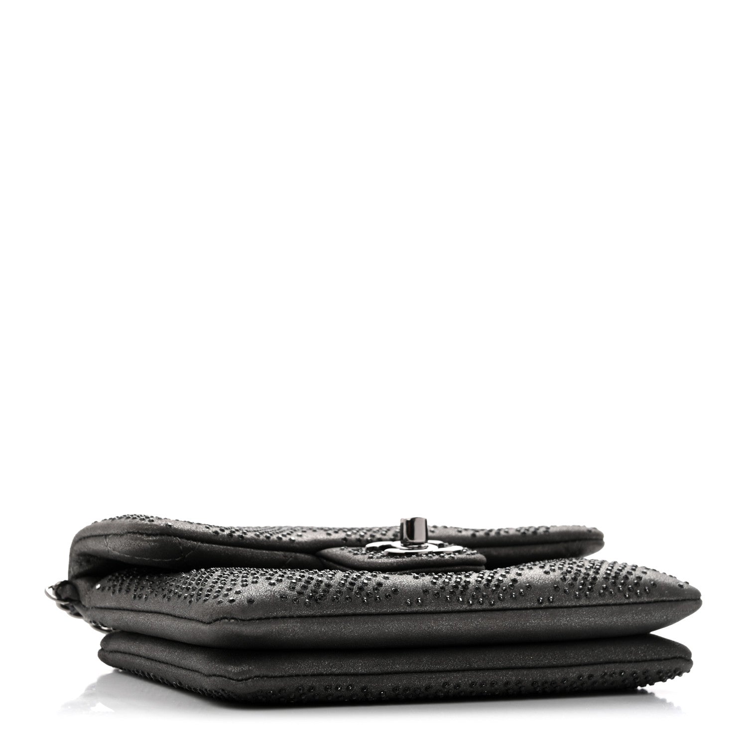 Chanel Iridescent Calfskin Crystal Mini Flap Crossbody Bag Gris Fonce 3 of 11