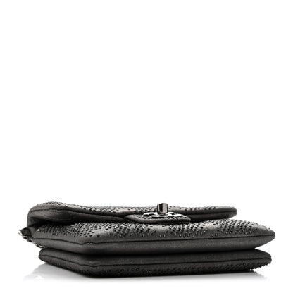Chanel Iridescent Calfskin Crystal Mini Flap Crossbody Bag Gris Fonce 3 of 11