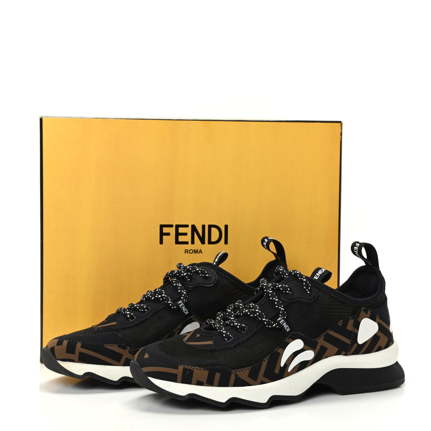 Technical Mesh Lycra FFreedom Patchwork Sneakers 36.5 Black Tobacco
