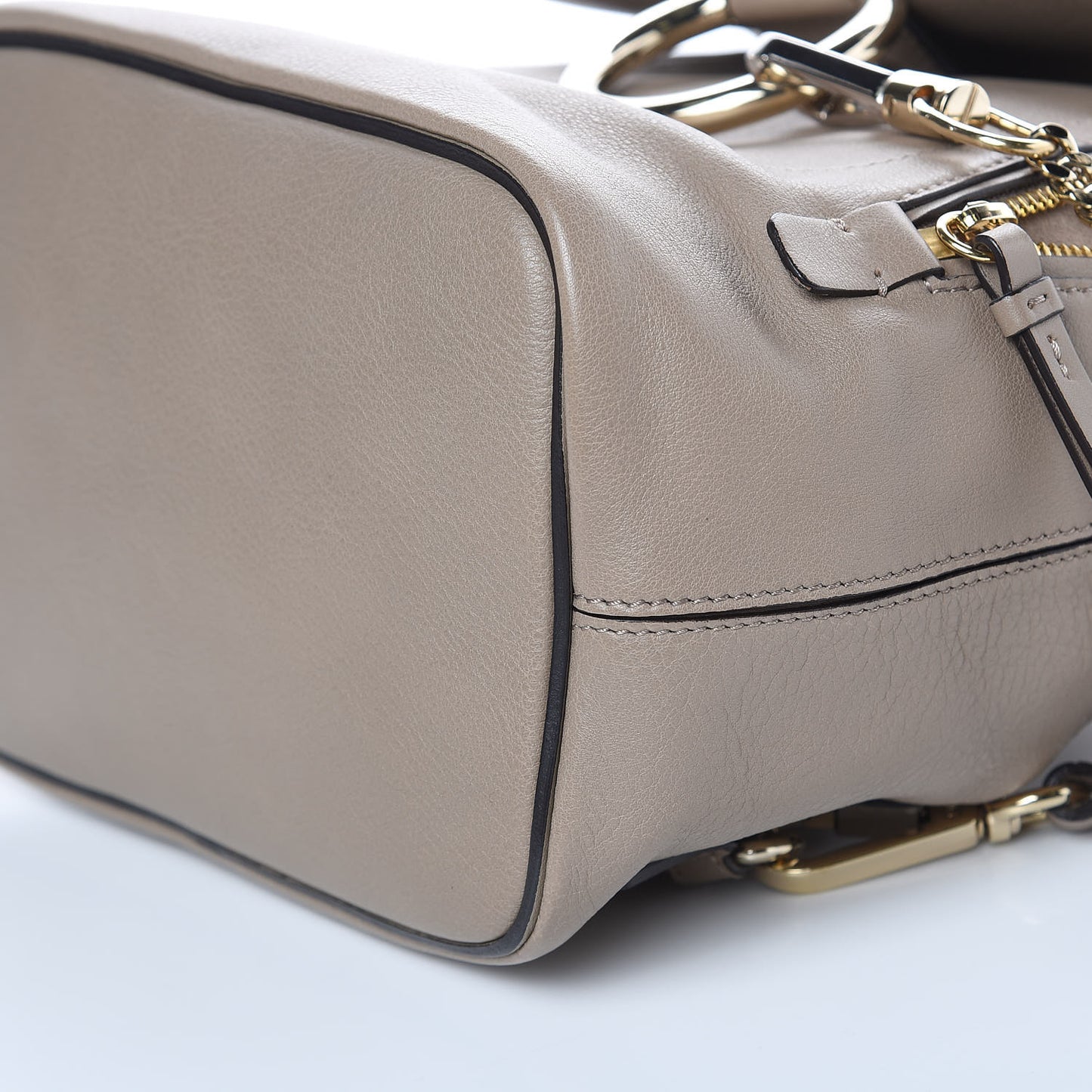 Suede Calfskin Small Faye Backpack Motty Grey