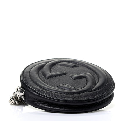 Gucci Pebbled Calfskin Round Coin Purse Black 3 of 4