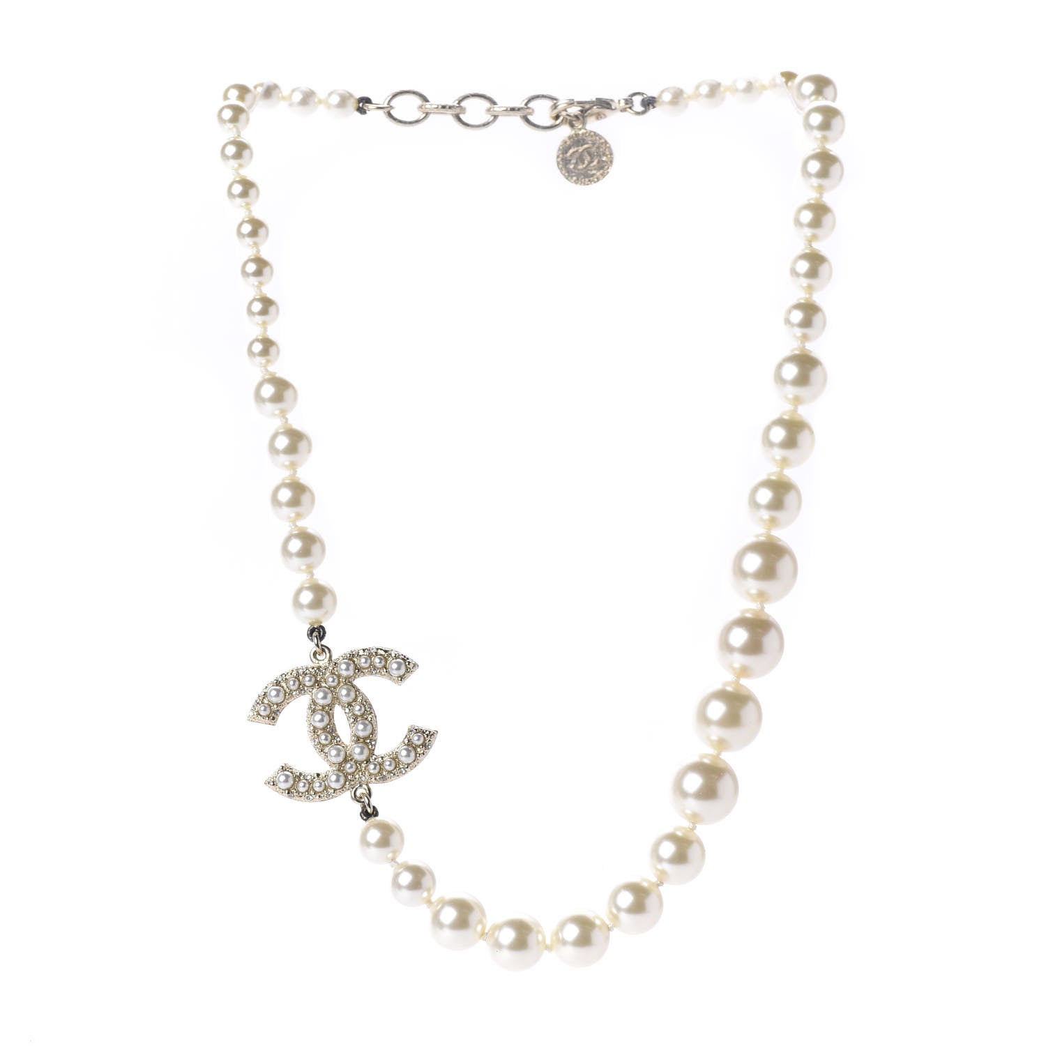 Chanel Graduated Pearl CC Short Necklace Gold 1 of 7