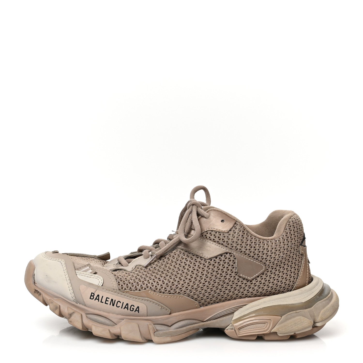 Balenciaga Mesh Nylon Destroyed Womens Track.3 Sneakers 40 Beige Mix 1 of 9