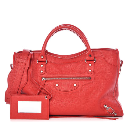 Balenciaga Vibrato Calfskin Classic Silver Hardware City Rouge Cerise 1 of 10