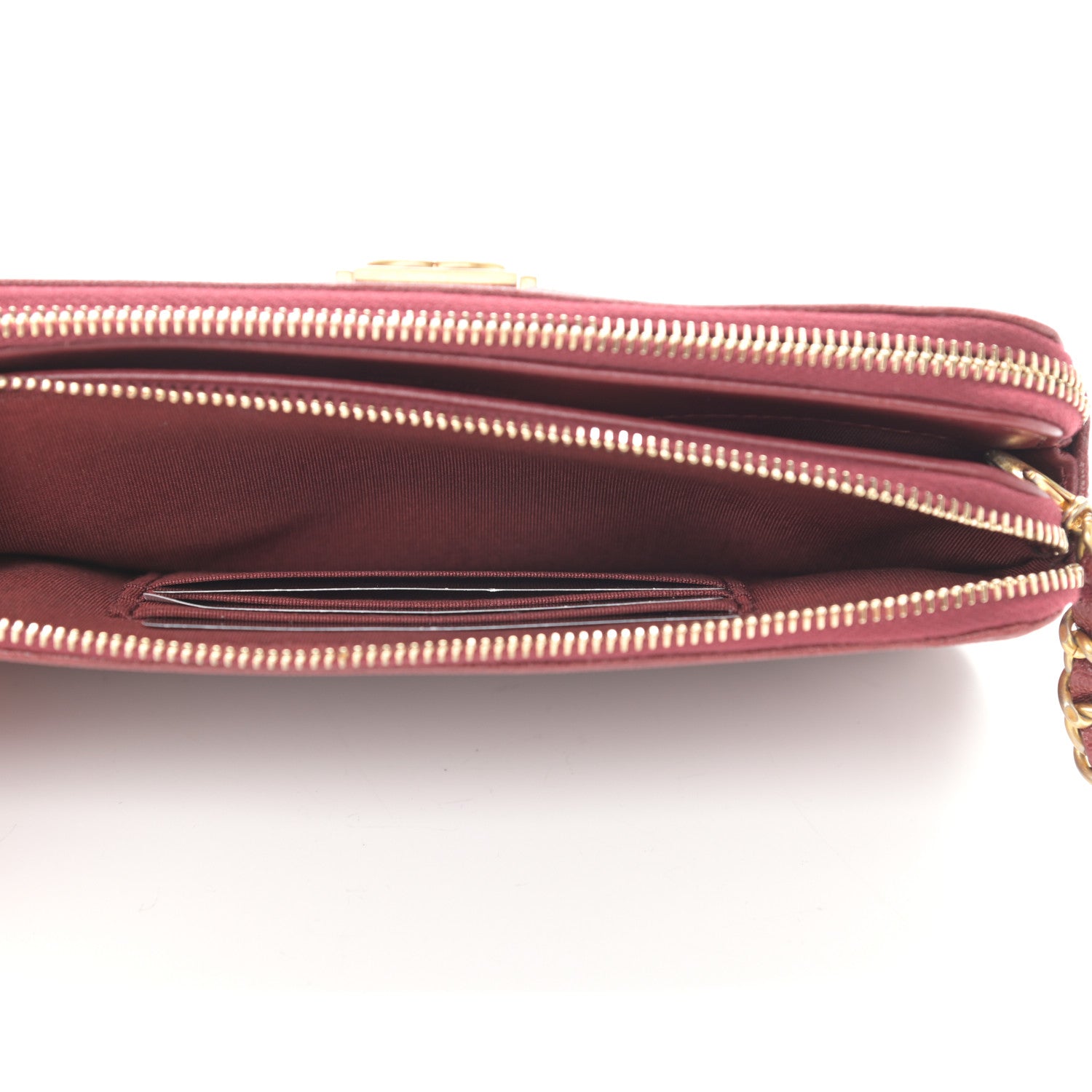 Chanel Caviar Quilted Small Boy Clutch With Chain Burgundy 6 of 13
