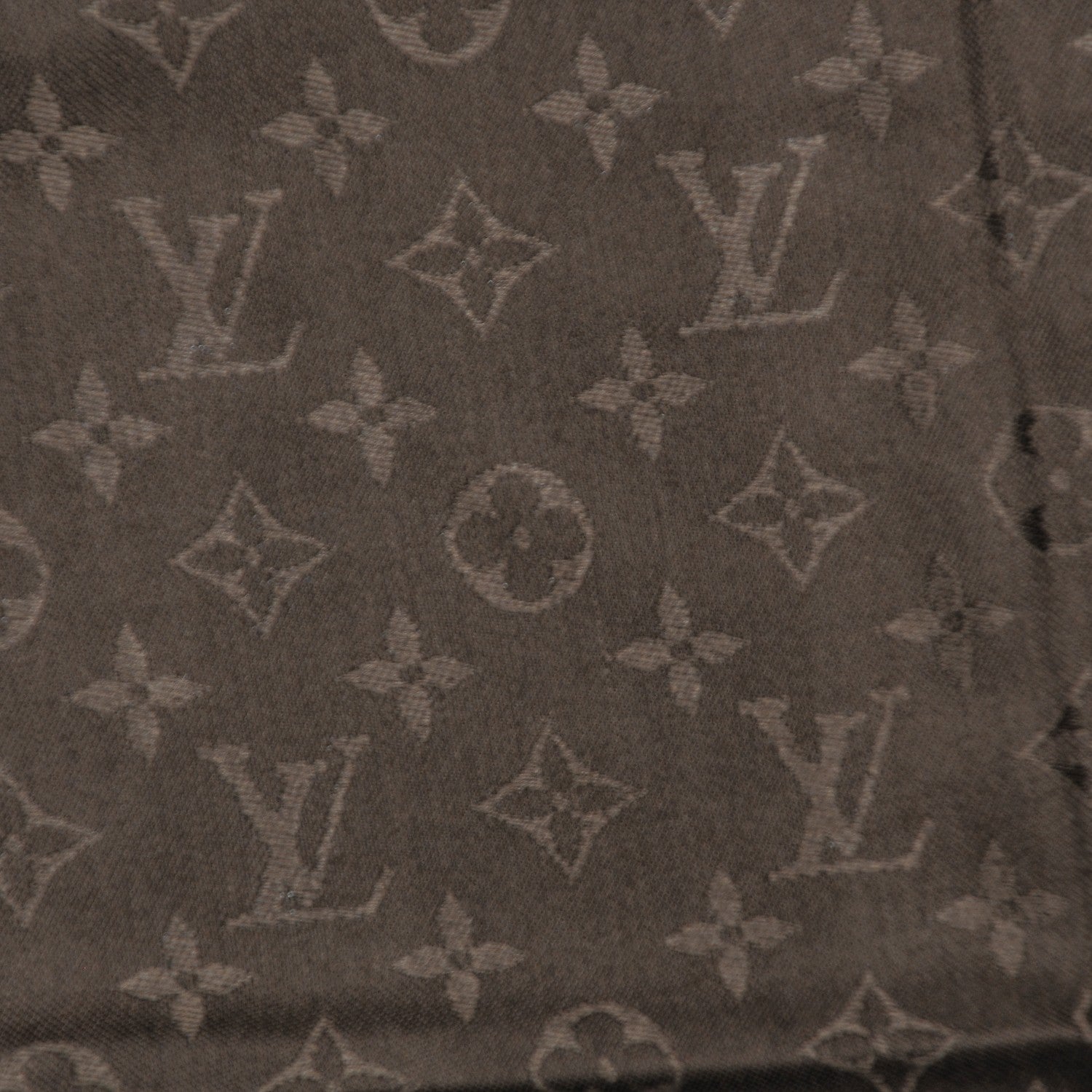 Louis Vuitton Wool Silk Monogram Shawl Chocolate 3 of 5