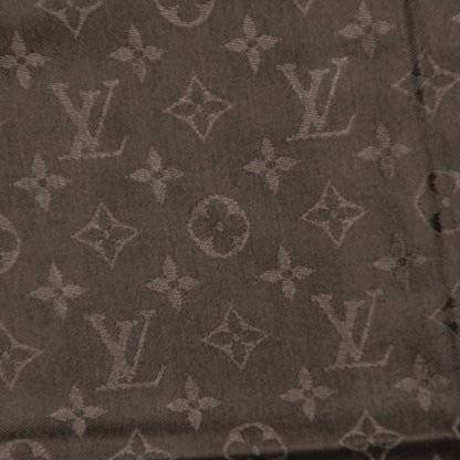 Louis Vuitton Wool Silk Monogram Shawl Chocolate 3 of 5