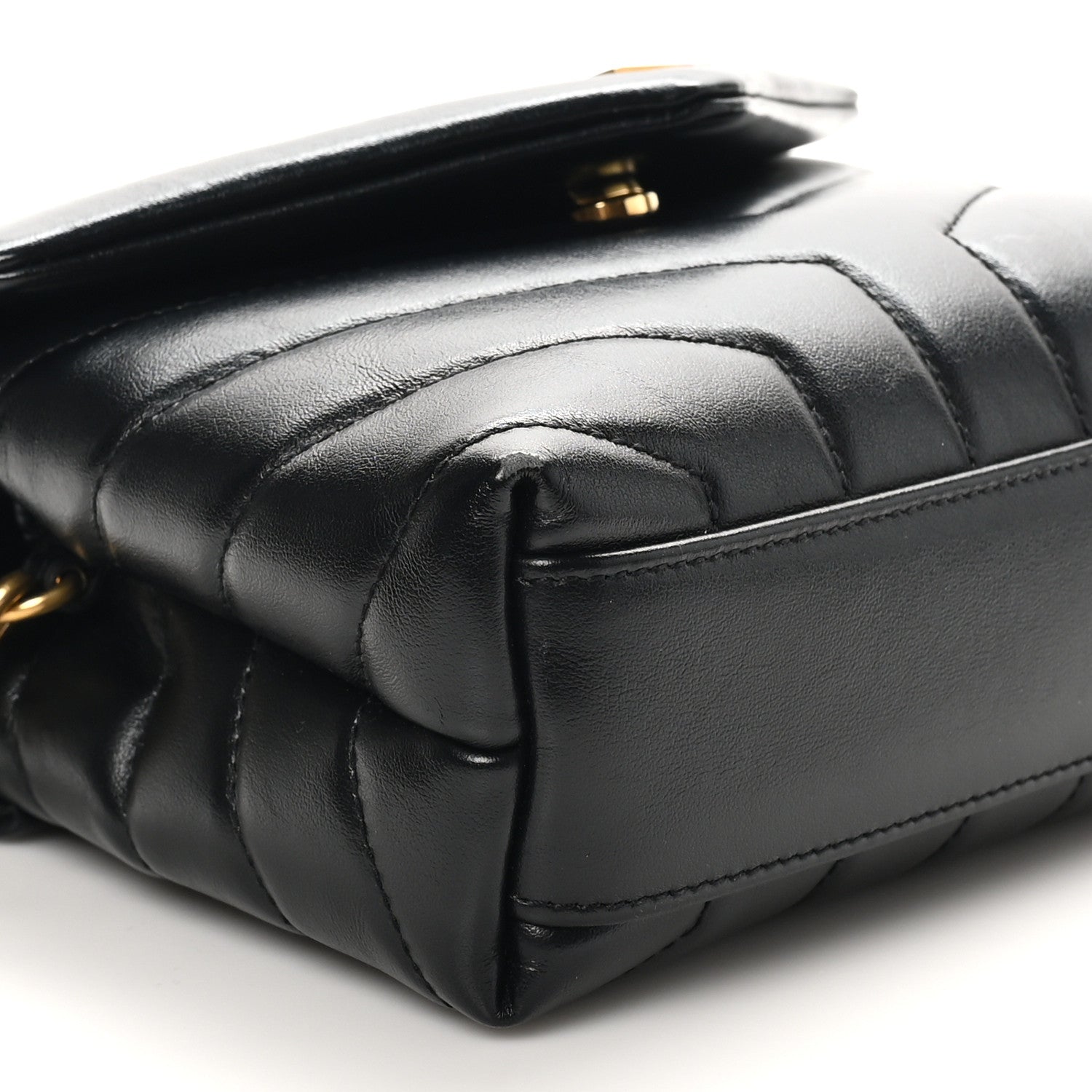 Saint Laurent Calfskin Y Quilted Monogram Toy Loulou Crossbody Bag Black 9 of 10