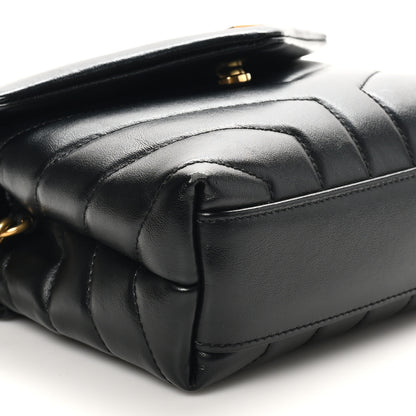 Saint Laurent Calfskin Y Quilted Monogram Toy Loulou Crossbody Bag Black 9 of 10