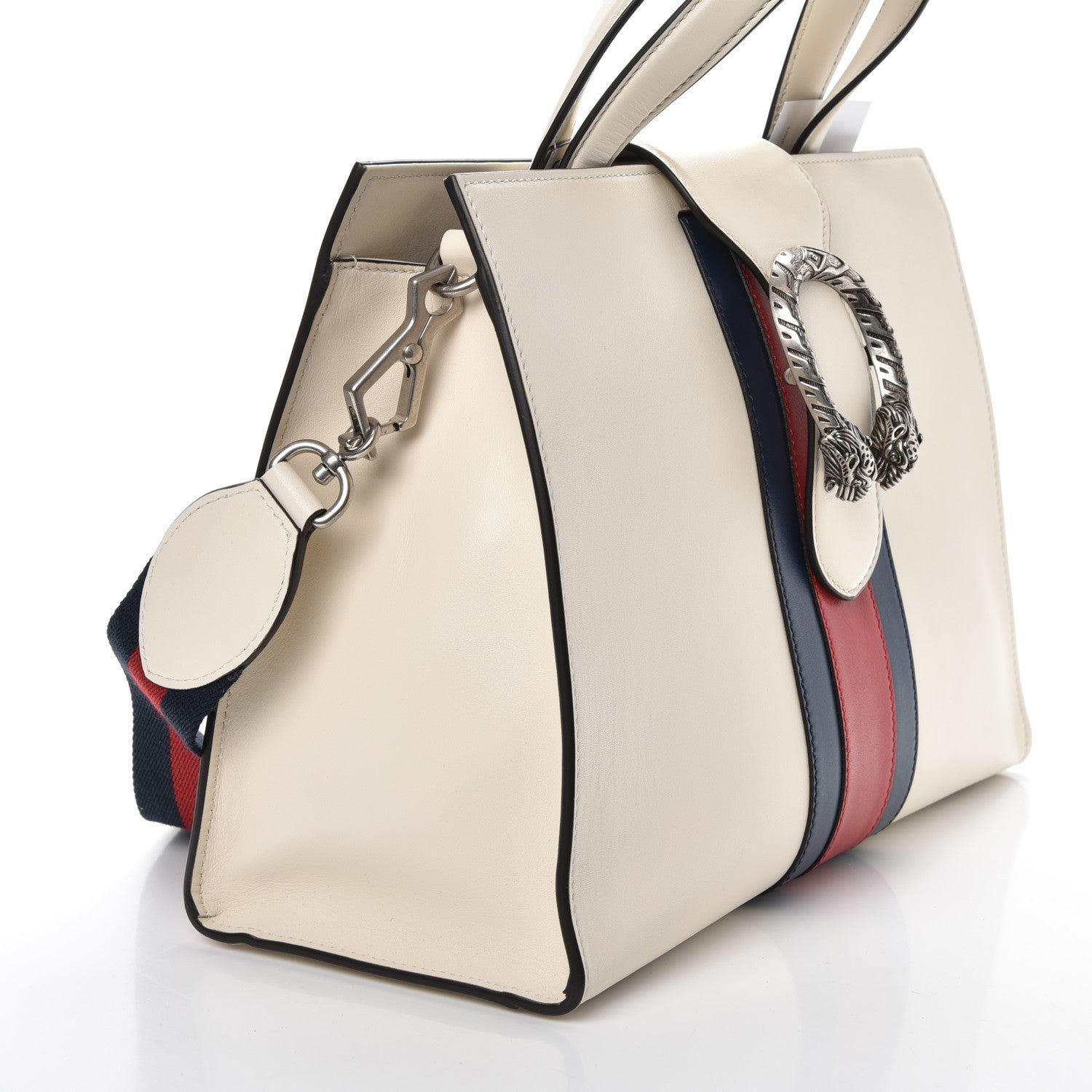 Gucci Calfskin Web Stripe Medium Dionysus Tote Bag White 9 of 9