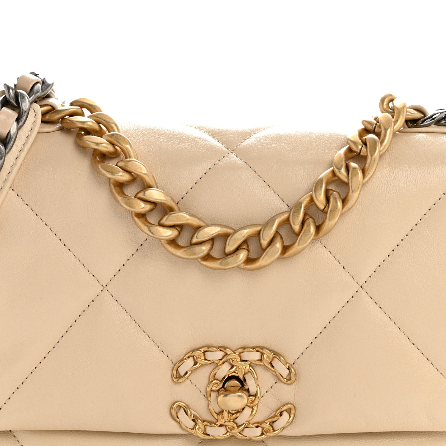Chanel Lambskin Quilted Medium Chanel 19 Flap Beige 8 of 11