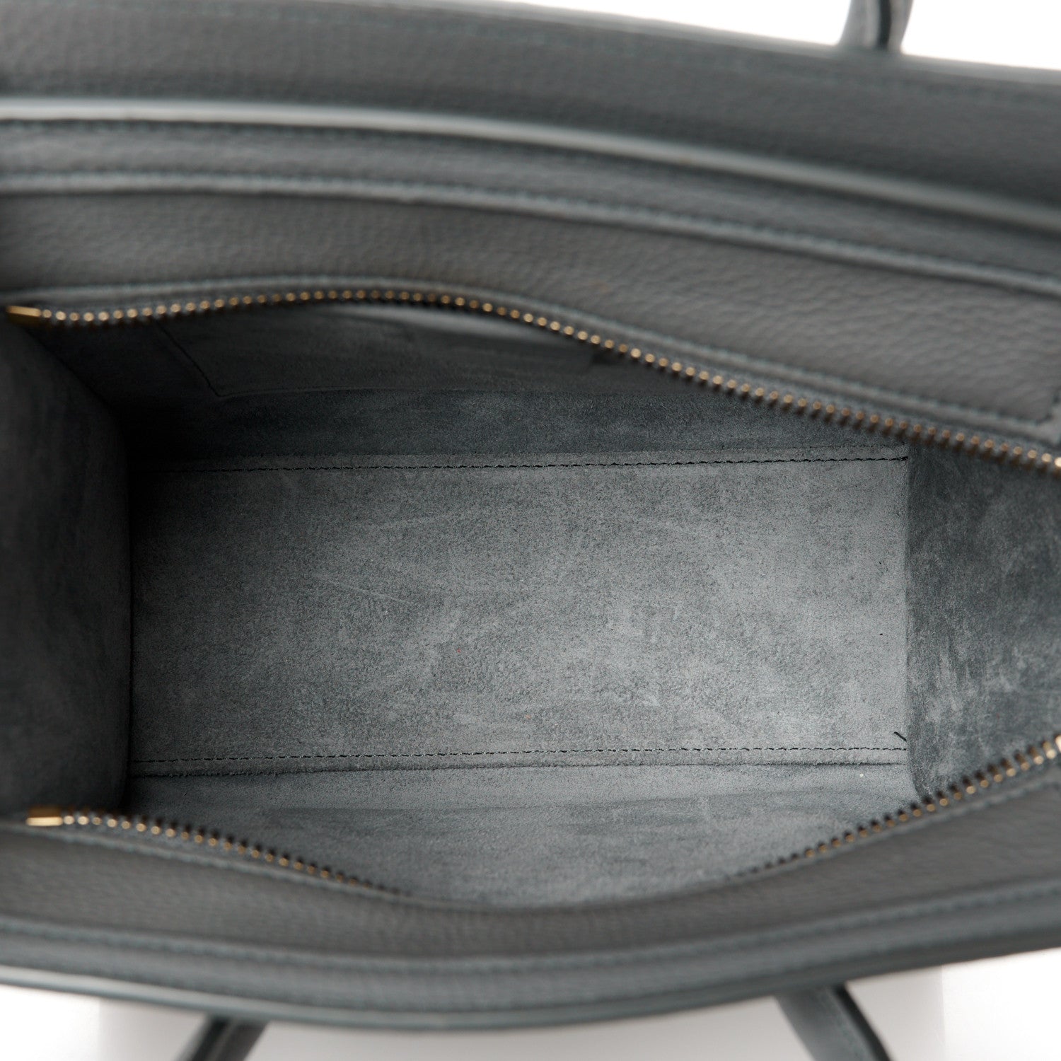 Celine Drummed Calfskin Nano Luggage Kohl 5 of 10