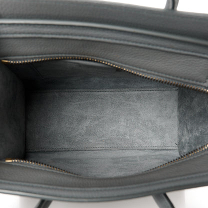 Celine Drummed Calfskin Nano Luggage Kohl 5 of 10