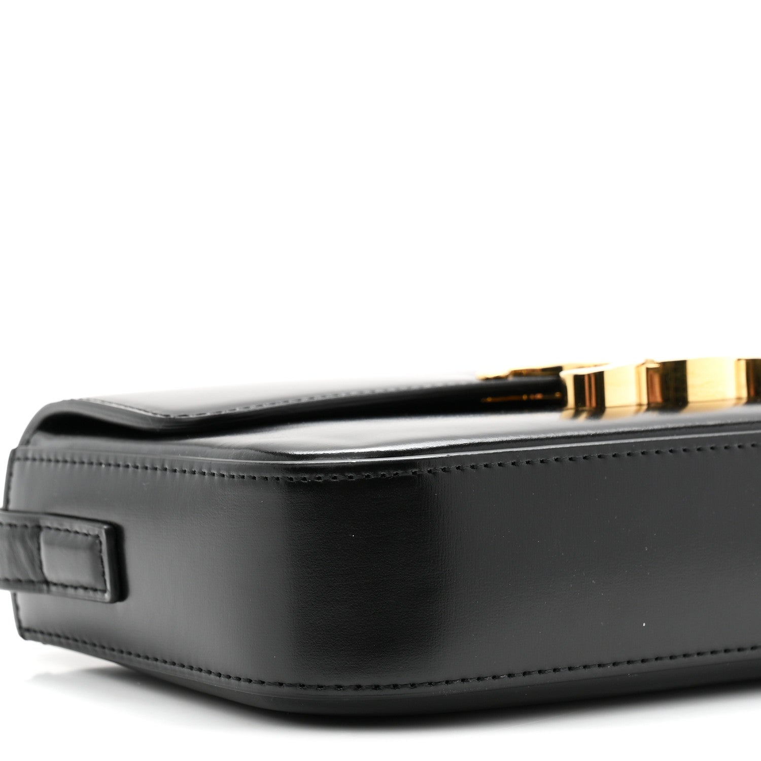 Celine Shiny Calfskin Triomphe Shoulder Bag Black 9 of 10