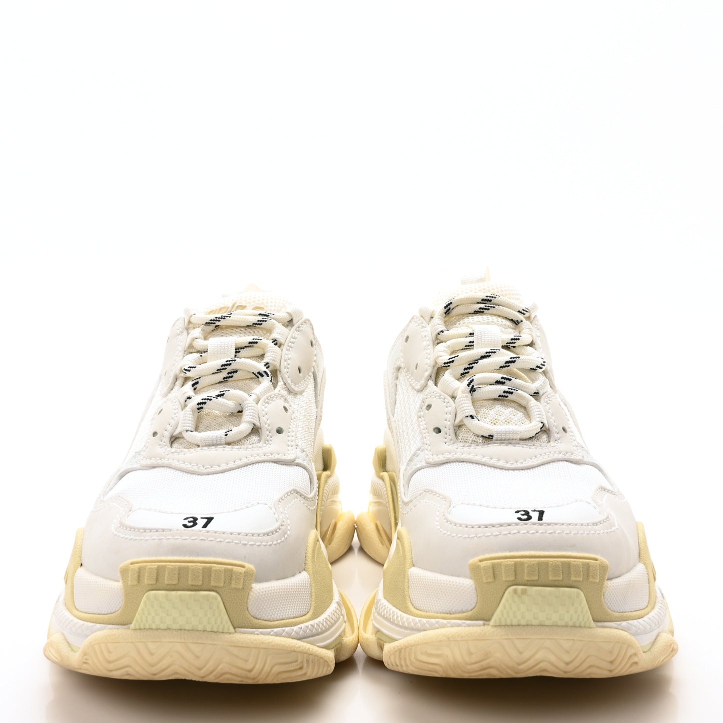 Fabric Mesh Womens Triple S Sneakers 37 White