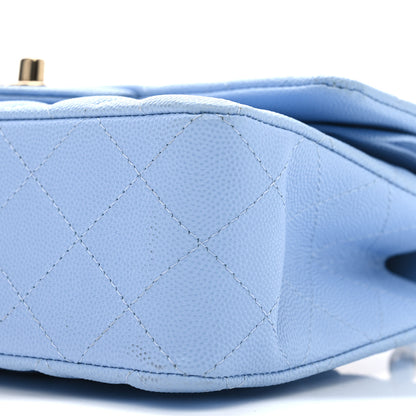 Chanel Caviar Quilted Small Double Flap Light Blue 10 of 11