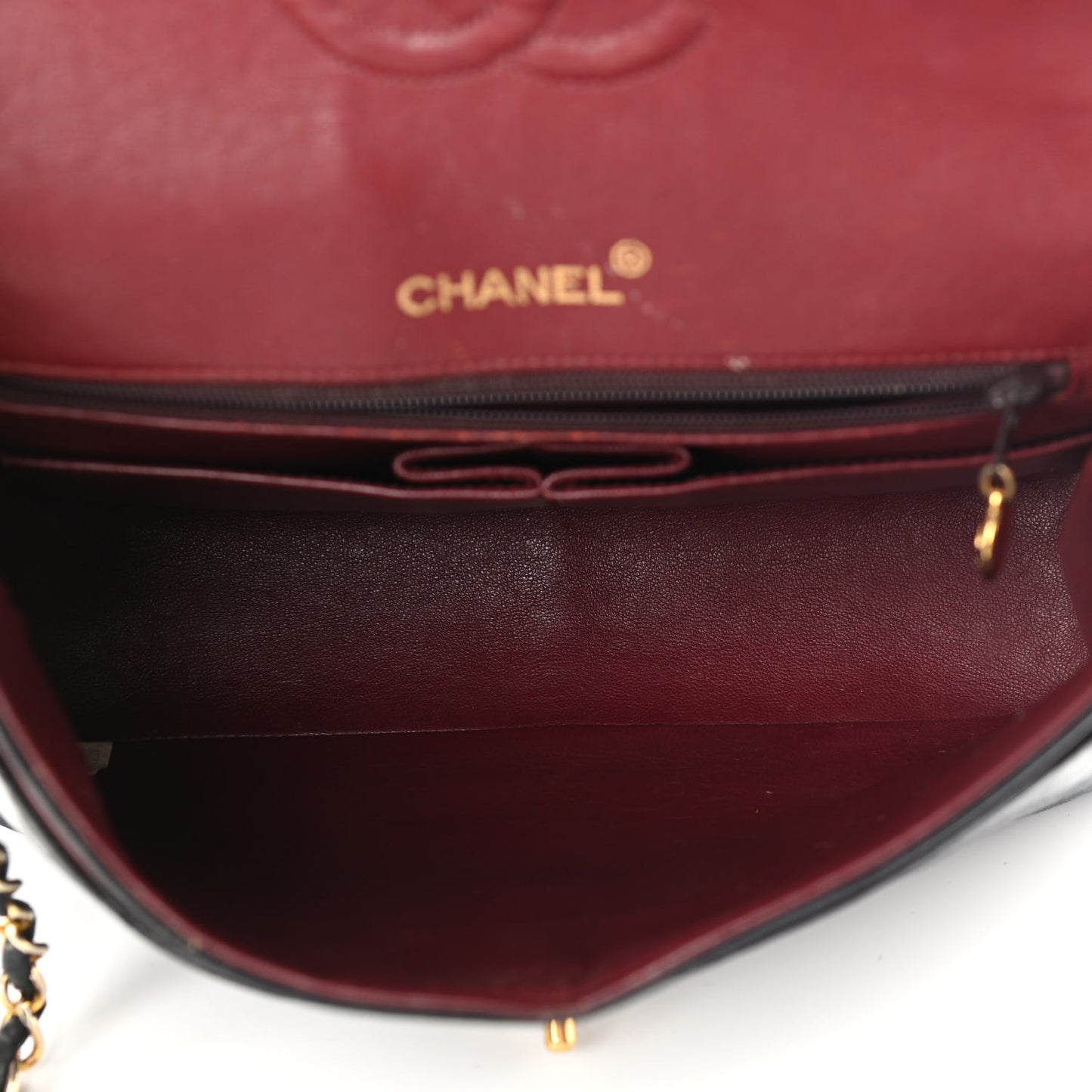 Lambskin Quilted Medium Double Flap Black