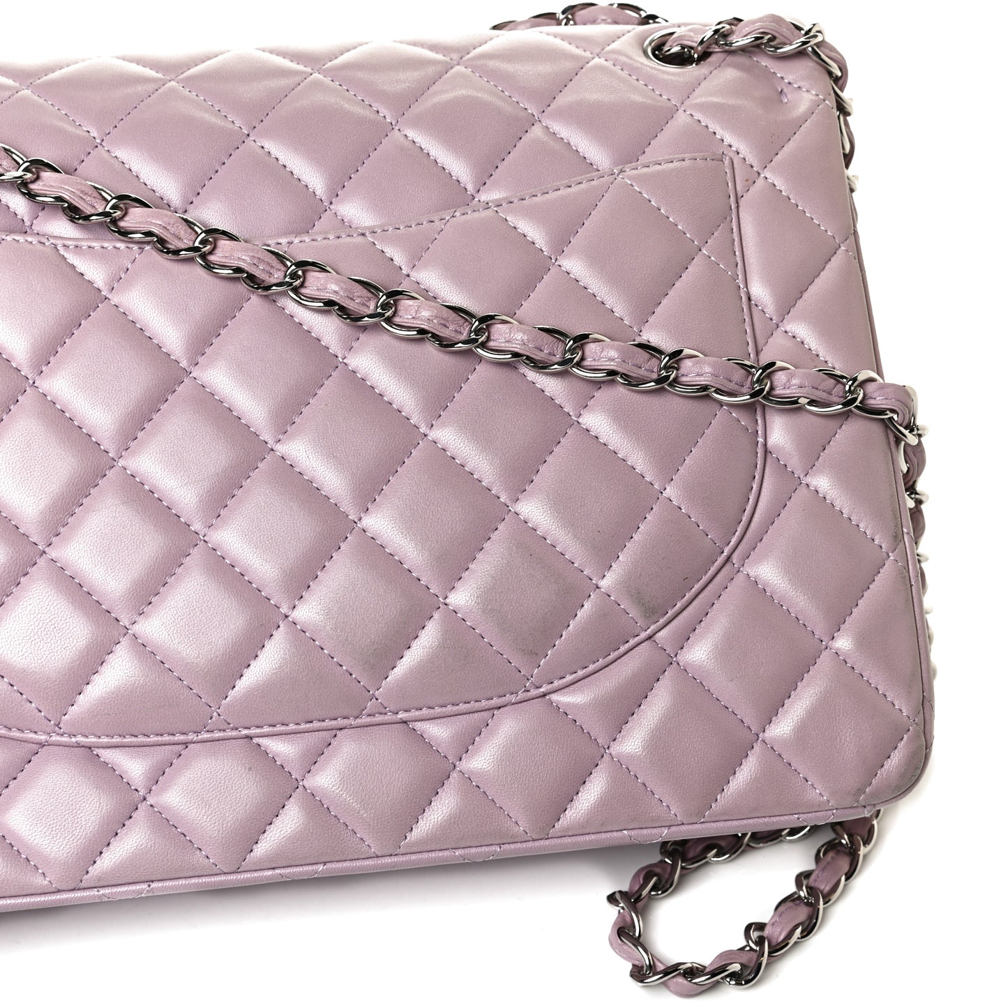 Lambskin Quilted Maxi Double Flap Purple